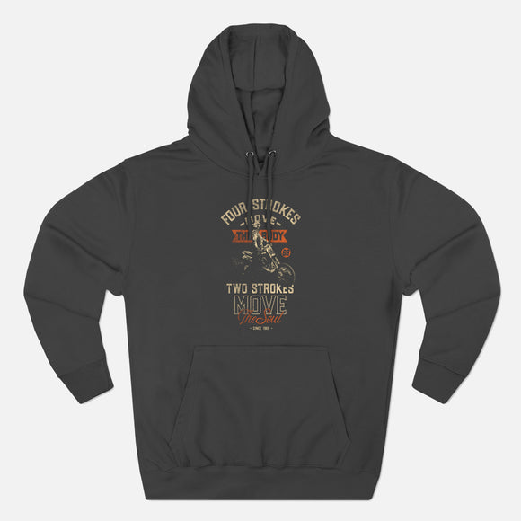 4-Strokes Move the Body & 2-Strokes Move the Soul Hoodie, Color: Charcoal Heather, Size: XS