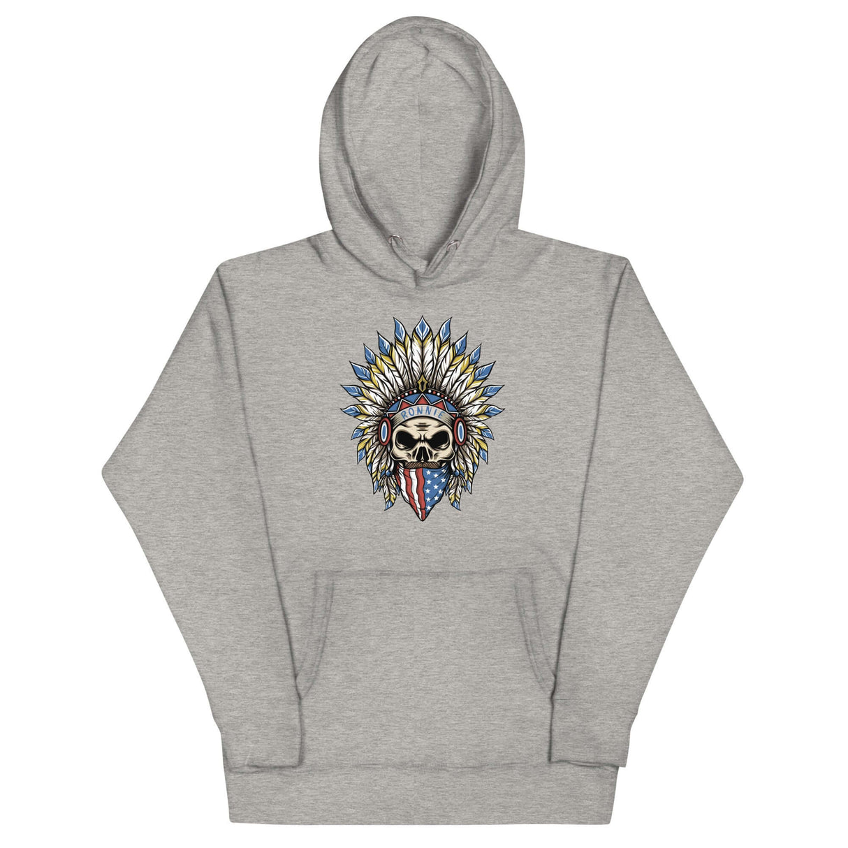 Ronnie Ghost Rider Hoodie with Skeleton, American Bandana, and Feathered Hat Design – Iconic Motocross Tribute