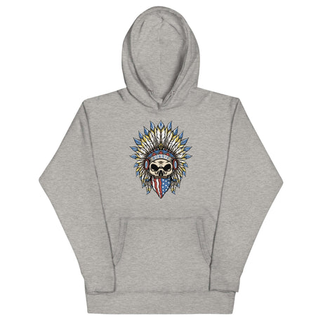 Ronnie Ghost Rider Hoodie with Skeleton, American Bandana, and Feathered Hat Design – Iconic Motocross Tribute