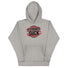 Gray hoodie with "4-Strokes Suck" logo, ideal for moto enthusiasts who prefer 2-stroke engines.