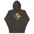 Trump riding a screaming eagle graphic on a dark hoodie, perfect for trendsetters and fans of bold fashion statements.