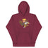 Commander Vision hoodie featuring a cartoon character riding a soaring eagle, symbolizing leadership and resilience.