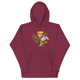 Commander Vision hoodie featuring a cartoon character riding a soaring eagle, symbolizing leadership and resilience.
