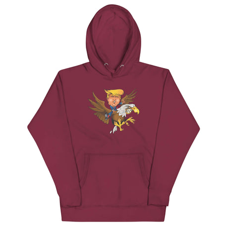 Commander Vision hoodie featuring a cartoon character riding a soaring eagle, symbolizing leadership and resilience.