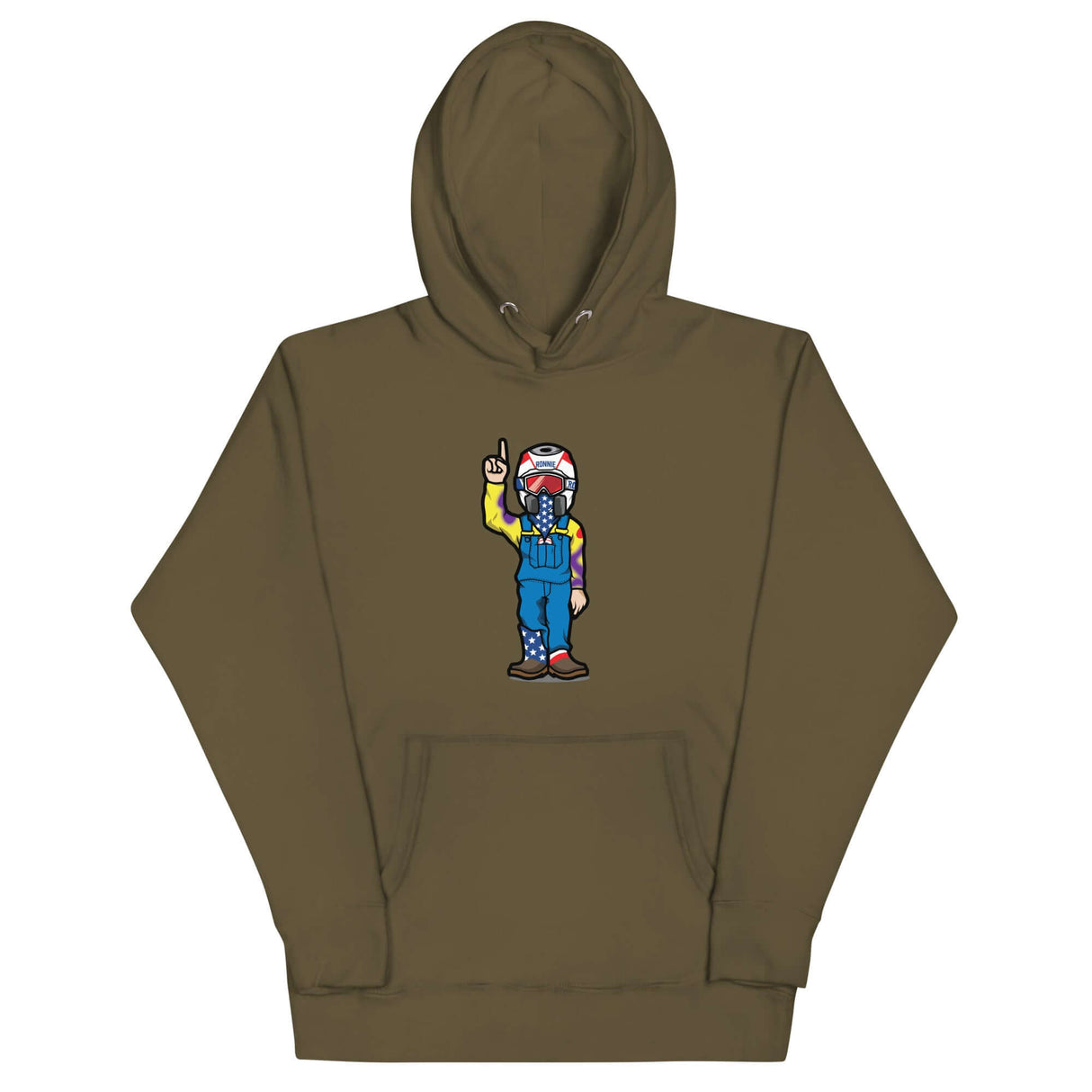 RonnieMac character hoodie with unique design, ideal for making a statement and boosting your style on social profiles.