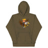 Trump riding a screaming eagle graphic hoodie, perfect for making a bold statement and staying warm in style.