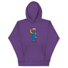 Purple RonnieMac character hoodie with unique graphic design for standout style.