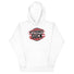 White hoodie with bold "4-Strokes Suck" logo for 2-stroke engine enthusiasts.