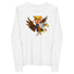 Long sleeve shirt featuring Trump riding a fierce eagle, perfect for young adventure seekers.