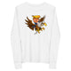 Long sleeve shirt featuring Trump riding a fierce eagle, perfect for young adventure seekers.