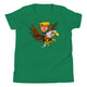 Youth T-Shirt featuring Trump riding an eagle in a vibrant green design, perfect for adventurous young thrill-seekers.