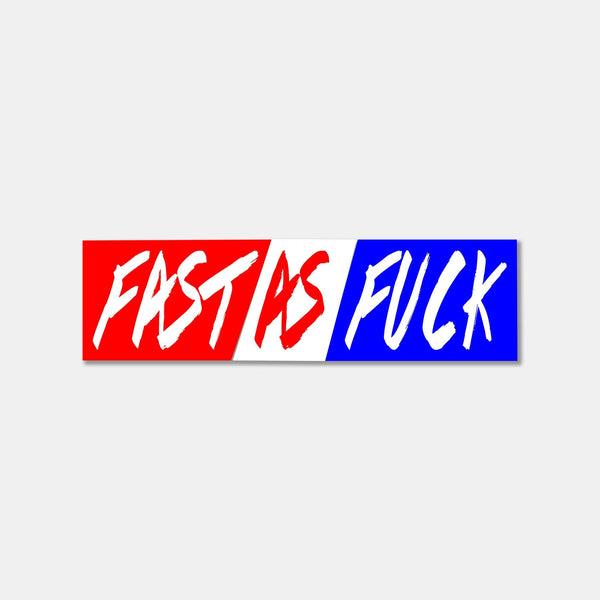 RonnieMac Fast as Fuck Red, White, and Blue Dirt Bike Bumper Sticker