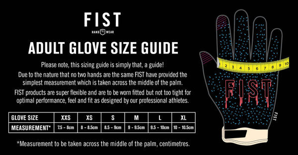RonnieMac Ride Fast Gloves Adult Size Chart